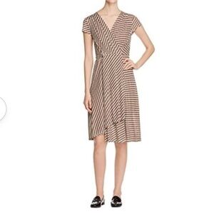 Tory Burch Kelsey Asymmetric Silk Blend Wrap Dress S